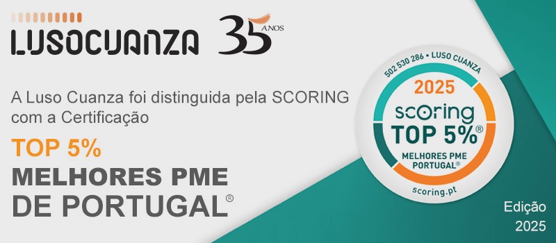 A Luso Cuanza foi distinguida com a Certificação "TOP 5% MELHORES PME DE PORTUGAL”