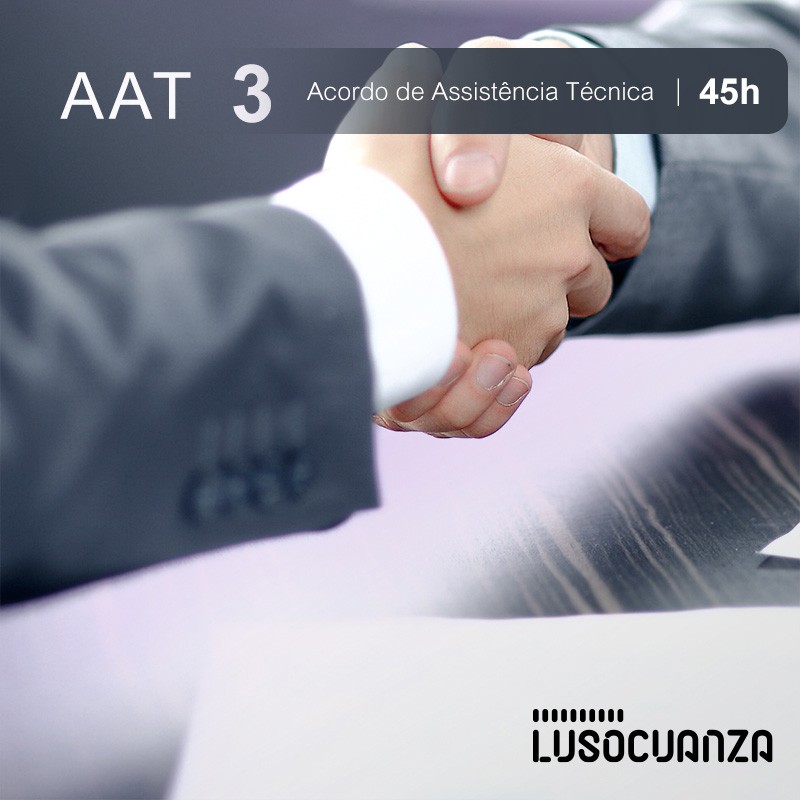 O Acordo de Assistência Técnica (AAT) é um serviço de valor acrescentado adequado às características da sua empresa. O AAT 3 inclui 45 horas de assistência técnica, deslocações incluídas, assistência mínima de 2 horas nas intervenções físicas e relatório final.