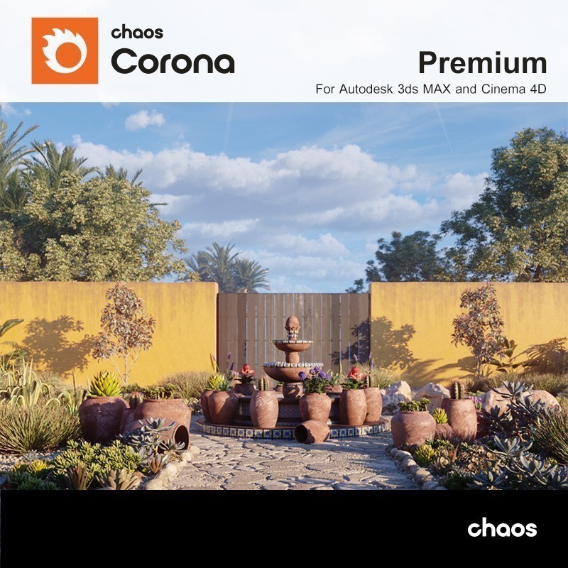 O famoso Chaos Corona, representado pela Luso Cuanza em Portugal, oferece sombreamento de alta qualidade com base física na renderização de produção. Todos os seus recursos estão totalmente integrados ao Autodesk 3ds Max e Cinema 4D.